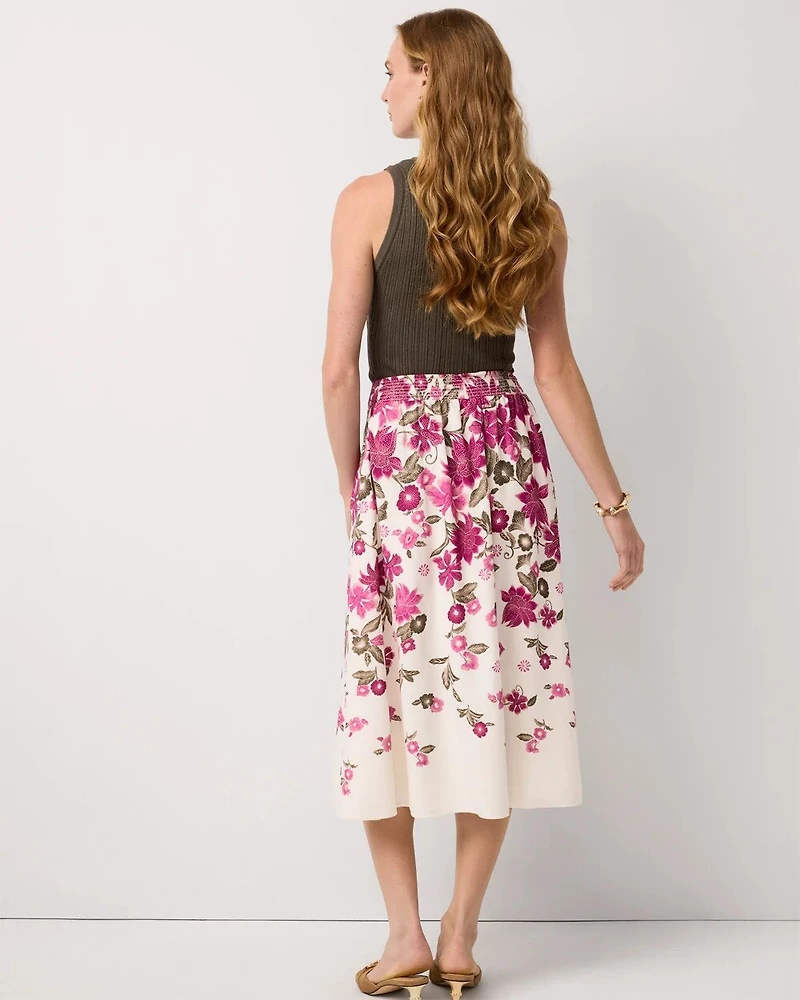Floral A-line Midi Skirt