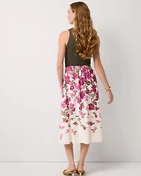 Floral A-line Midi Skirt