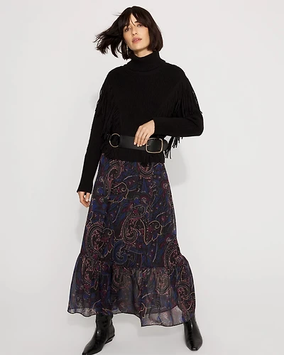 Paisley Chiffon Maxi Skirt