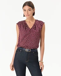 V-neck Satin Shell