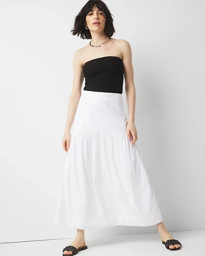 Poplin A-Line Maxi Skirt