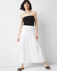 Poplin A-Line Maxi Skirt