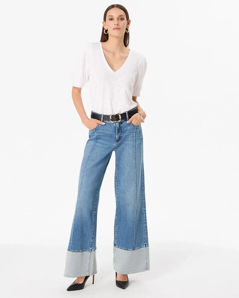 Puff Sleeve V-neck Tee