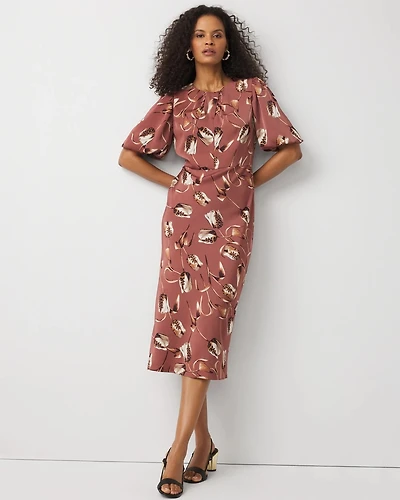 Keyhole Crewneck Midi Dress