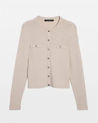 Novelty Stitch Crew Cardigan