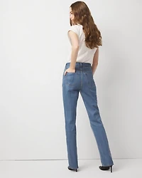 Petite Clear Coated Extra High Rise Elongated Slim Jean