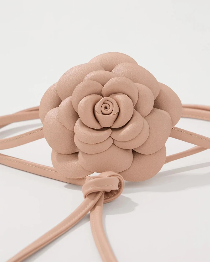 Floral Wrap-Tie Belt