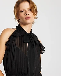 Chiffon Tie-Neck Maxi Dress