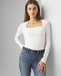 Square Neck Ruched Top