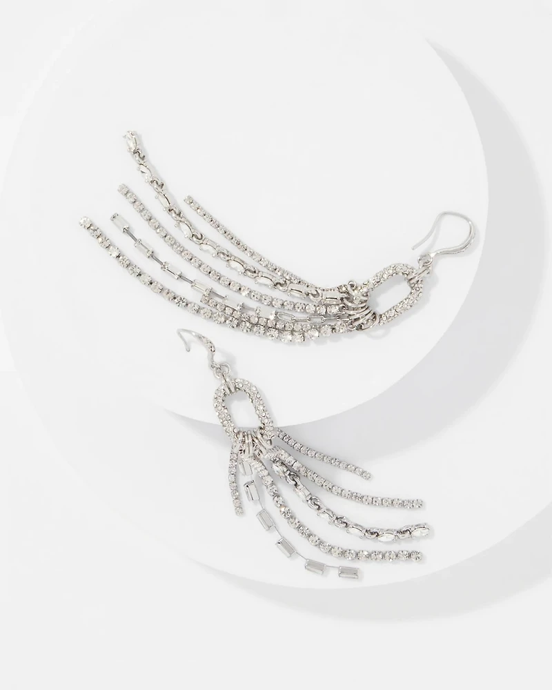 Rhinestone Fringe Drop Earrings