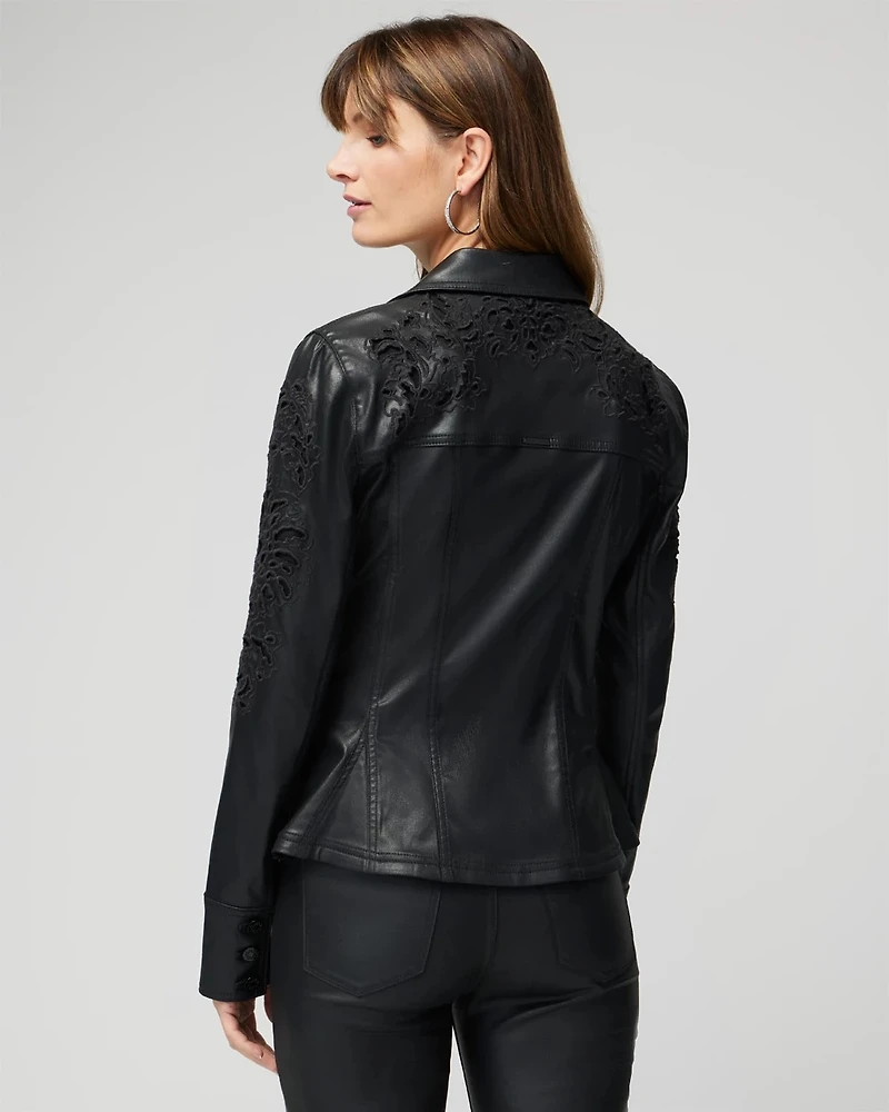 Petite Cutwork Coated Flirty Jacket