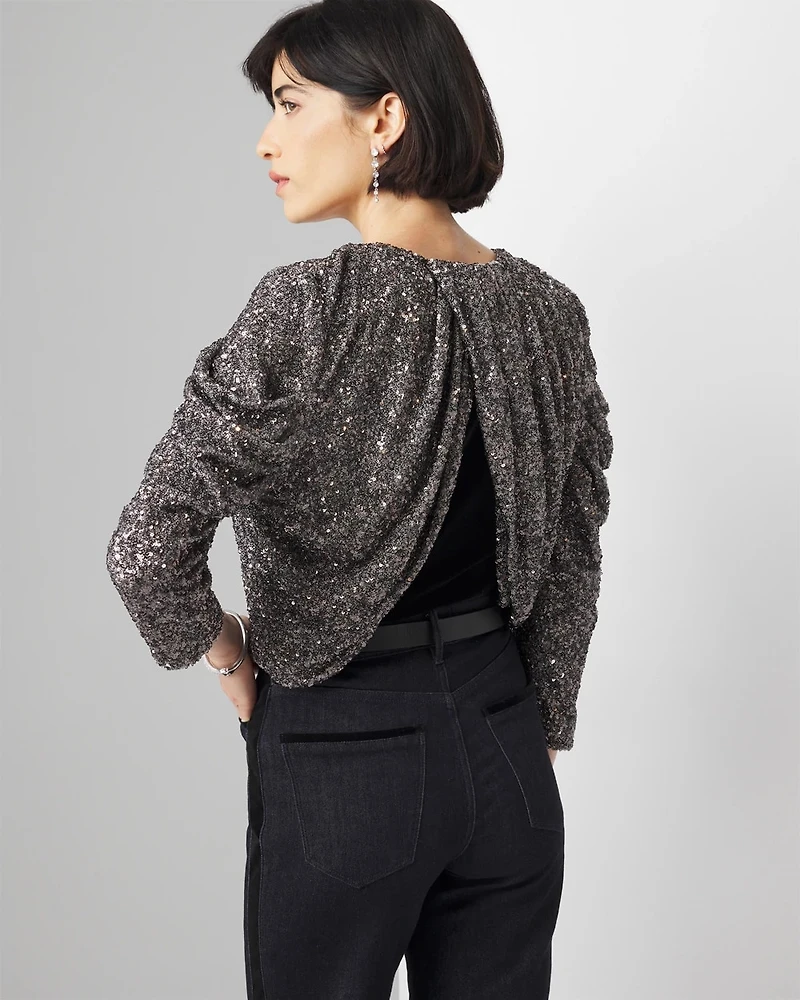 Sequin Drape Bolero