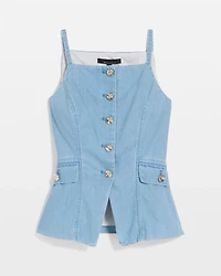Featherweight Denim Longline Vest