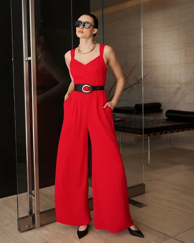 Belted Wide Leg Jumpsuit