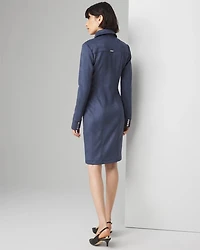 Long Sleeve Faux Suede Shacket Dress