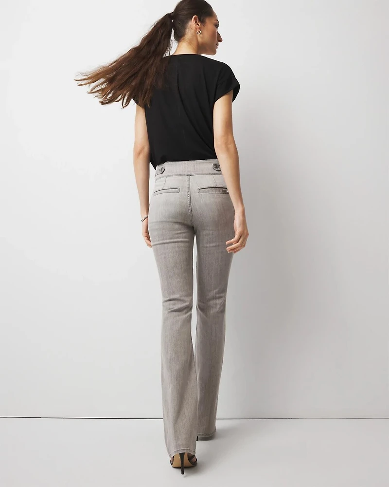 Extra High-Rise Novelty Button Bootcut Jeans