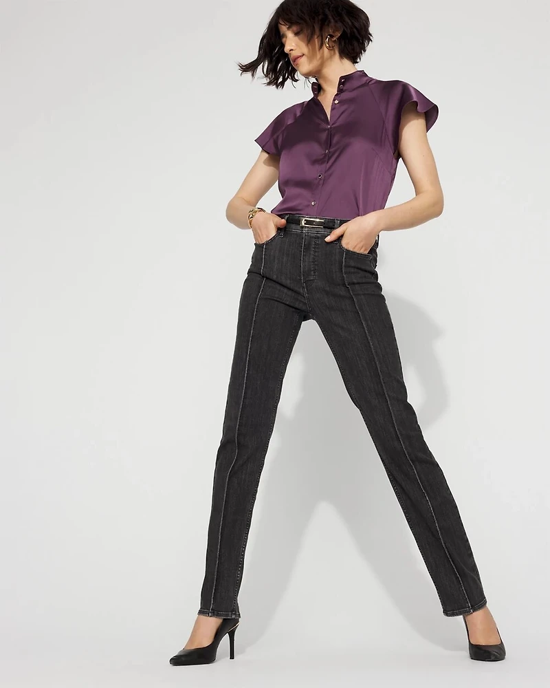 Pintuck High-Rise Skinny Jean