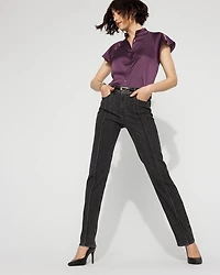 Pintuck High-Rise Slim Jean
