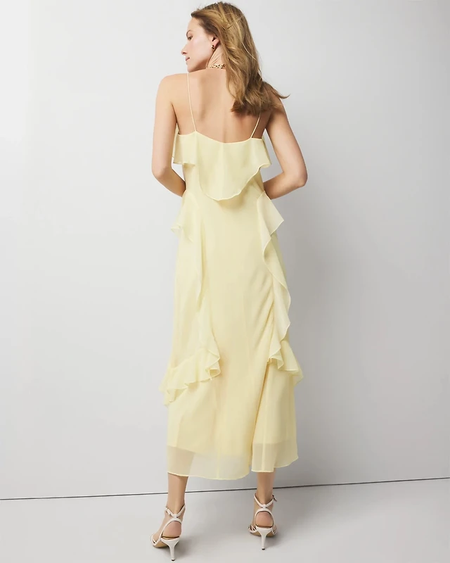 White House Black Market Petite Chiffon Ruffle Slip Dress | Arden Fair