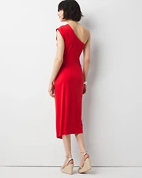 Petite One-Shoulder Midi Dress