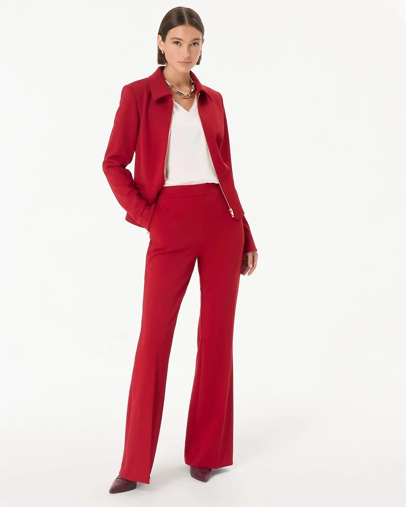 Knit Crepe Zip-Front Jacket