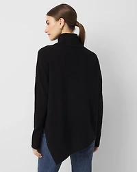Asymmetrical Hem Turtleneck Sweater