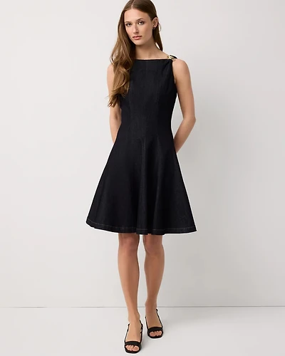 Fit + Flare Denim Dress