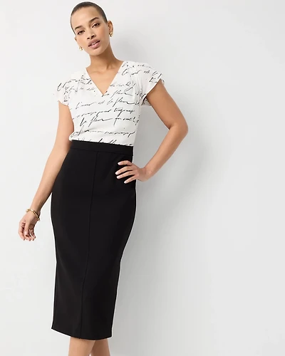 Petite Satin Blouse Sheath Dress