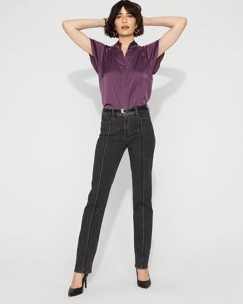 Pintuck High-Rise Skinny Jean