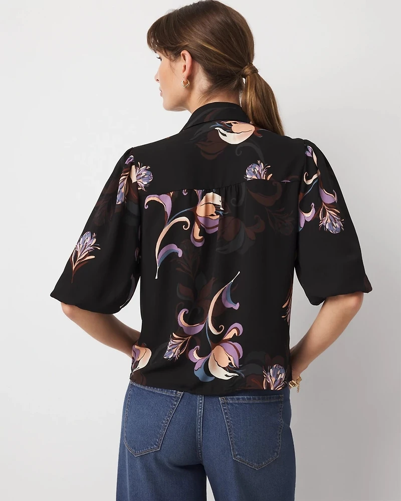 Puff Sleeve Ruffle Shirt