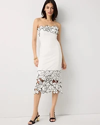 Cutwork Strapless Sheath Dress