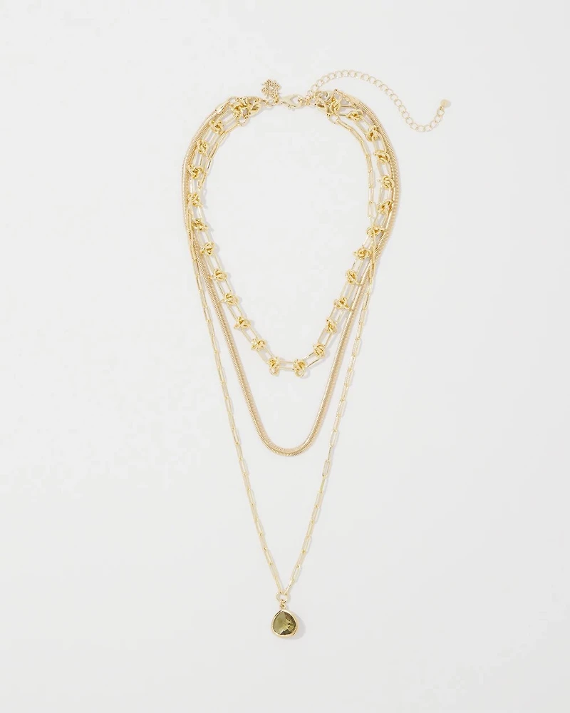 Olive + Gold Convertible Necklace