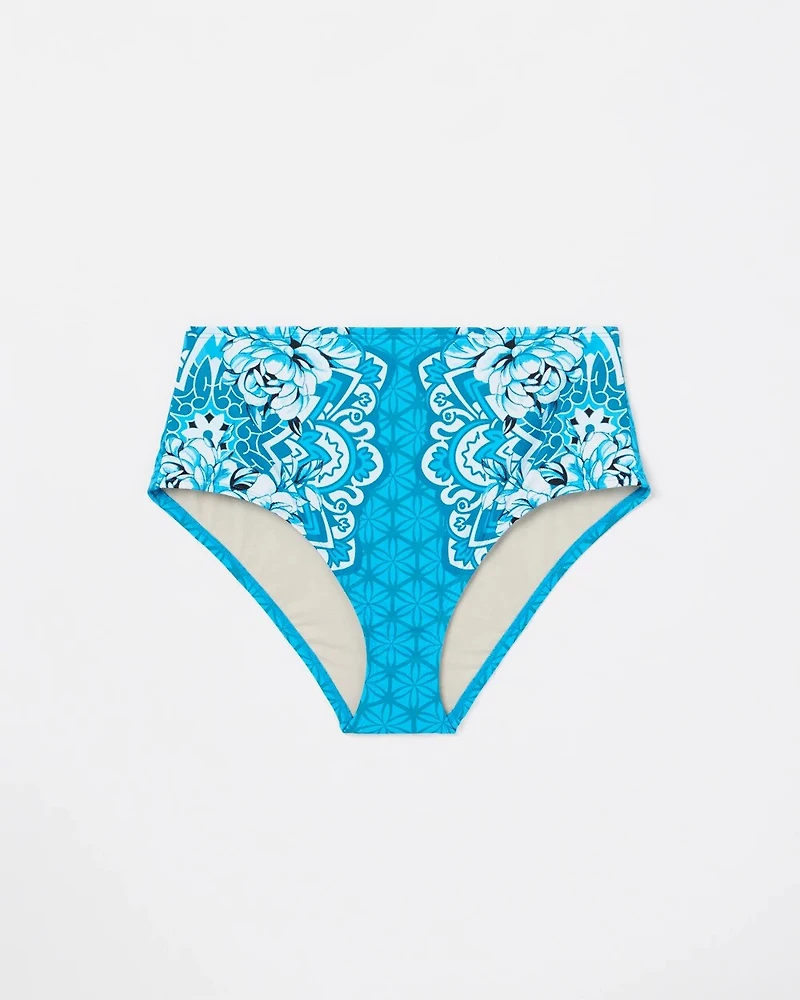High-Waist Wrap Bikini Swim Bottom