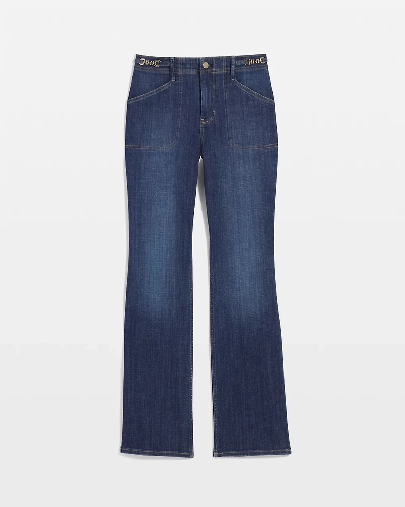 Chain Detail High-Rise Bootcut Jean