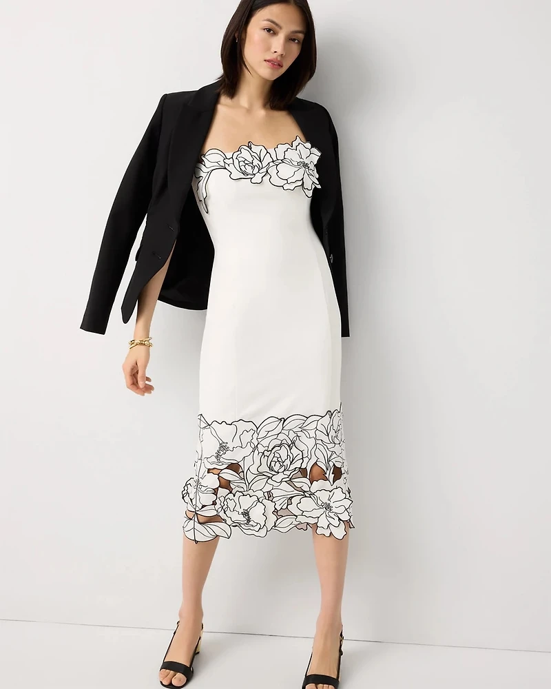 Cutwork Strapless Sheath Dress