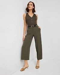 High Rise Wide Leg Cropped Pant