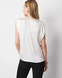 Petite Ruched Shoulder Shell Top