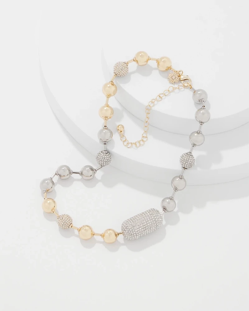 Mixed Metals + Pavé Short Necklace