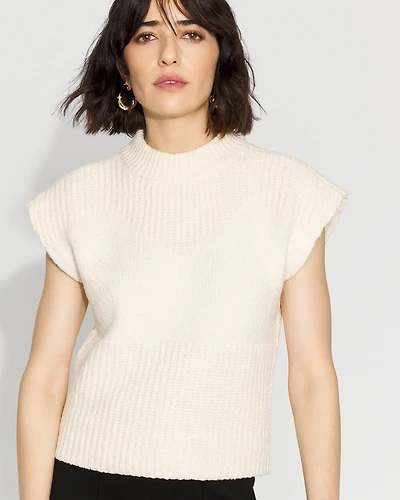 Petite Mock Neck Sweater Vest