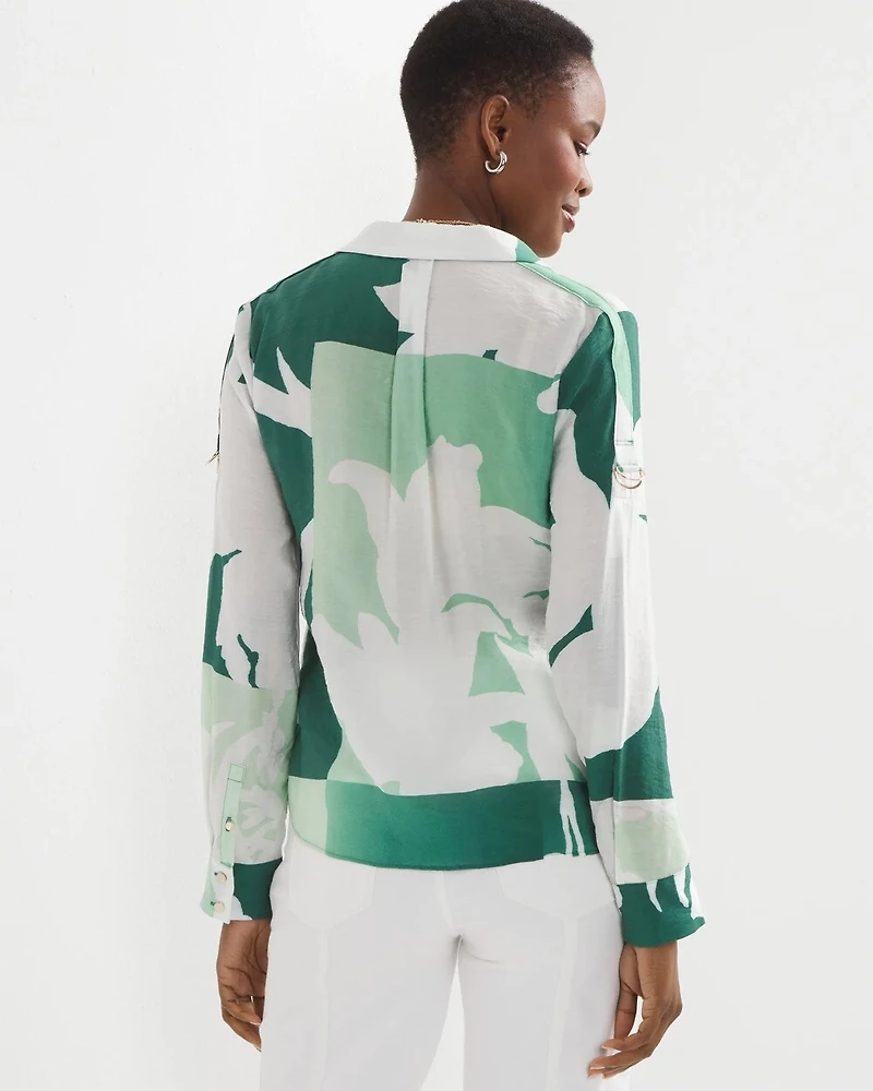 Patterned Collar Pocket Shirt
