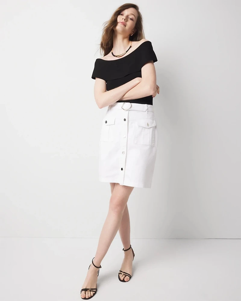 Belted Cargo Mini Skirt
