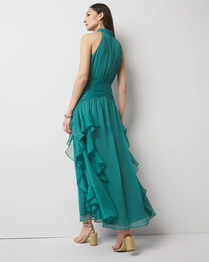 Ruffle Halter Maxi Dress