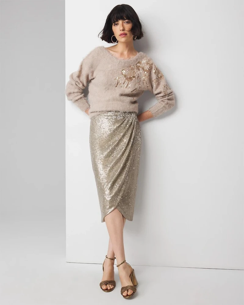 Sequin Wrap Skirt