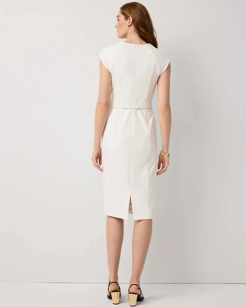 Petite Knit Crepe Sheath Dress