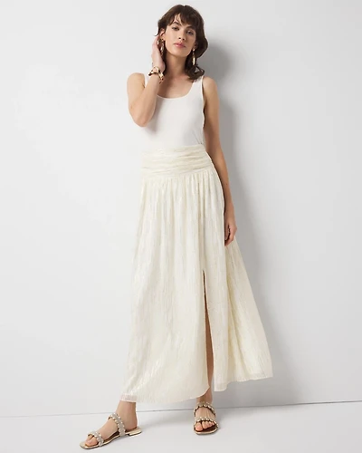 Petite Shirred Waist Maxi Skirt