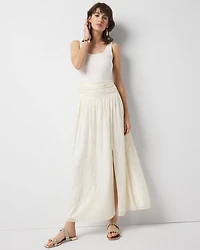 Petite Shirred Waist Maxi Skirt