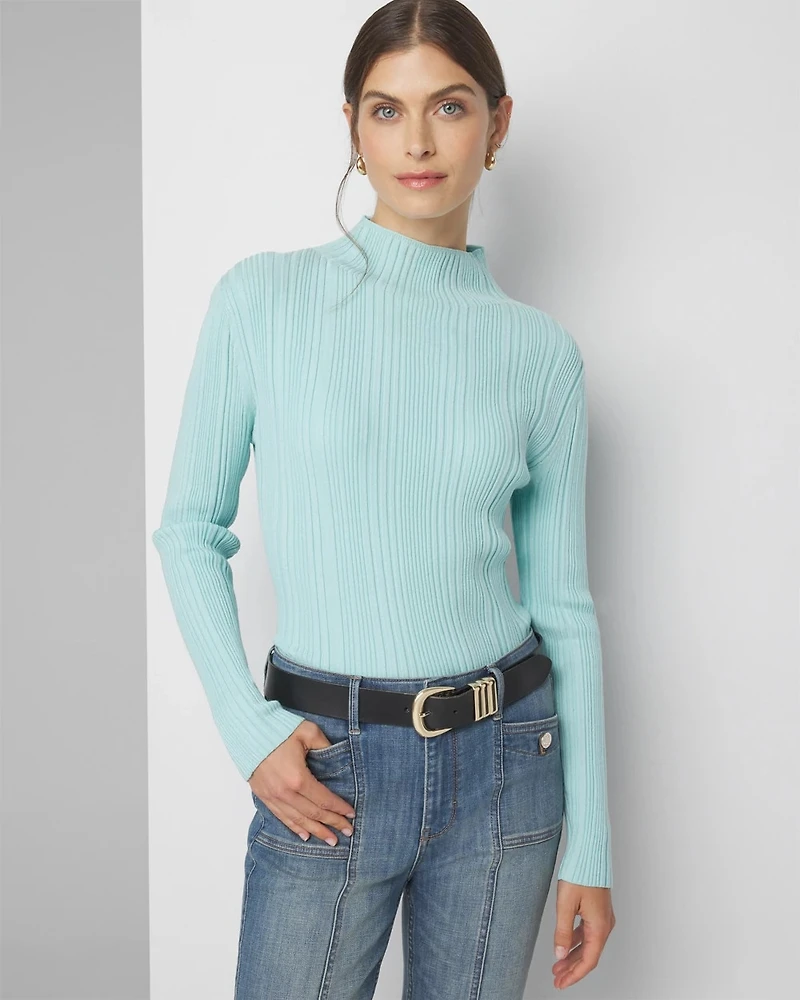 Ribbed Mockneck Sweater