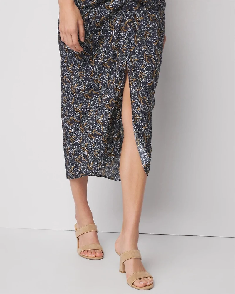 Draped Printed Skirt