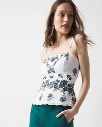 Floral Scalloped Hem Top