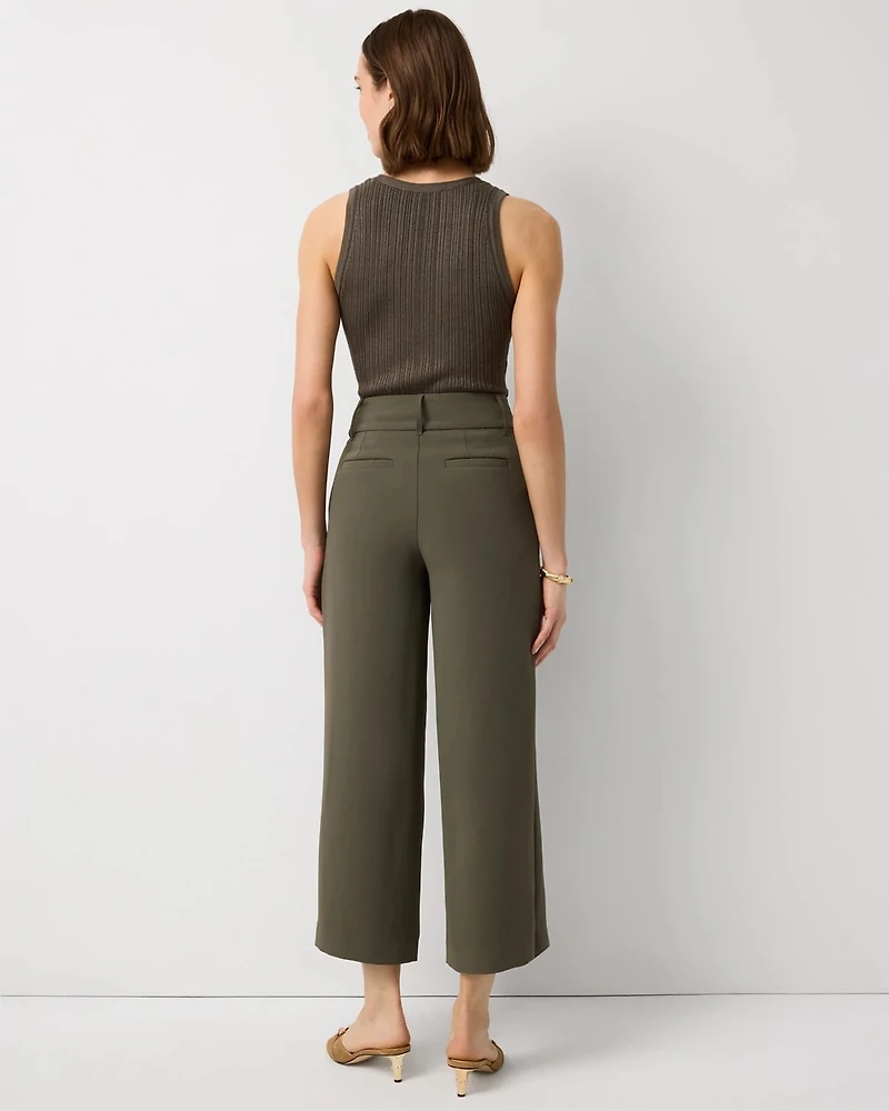 High Rise Wide Leg Cropped Pant